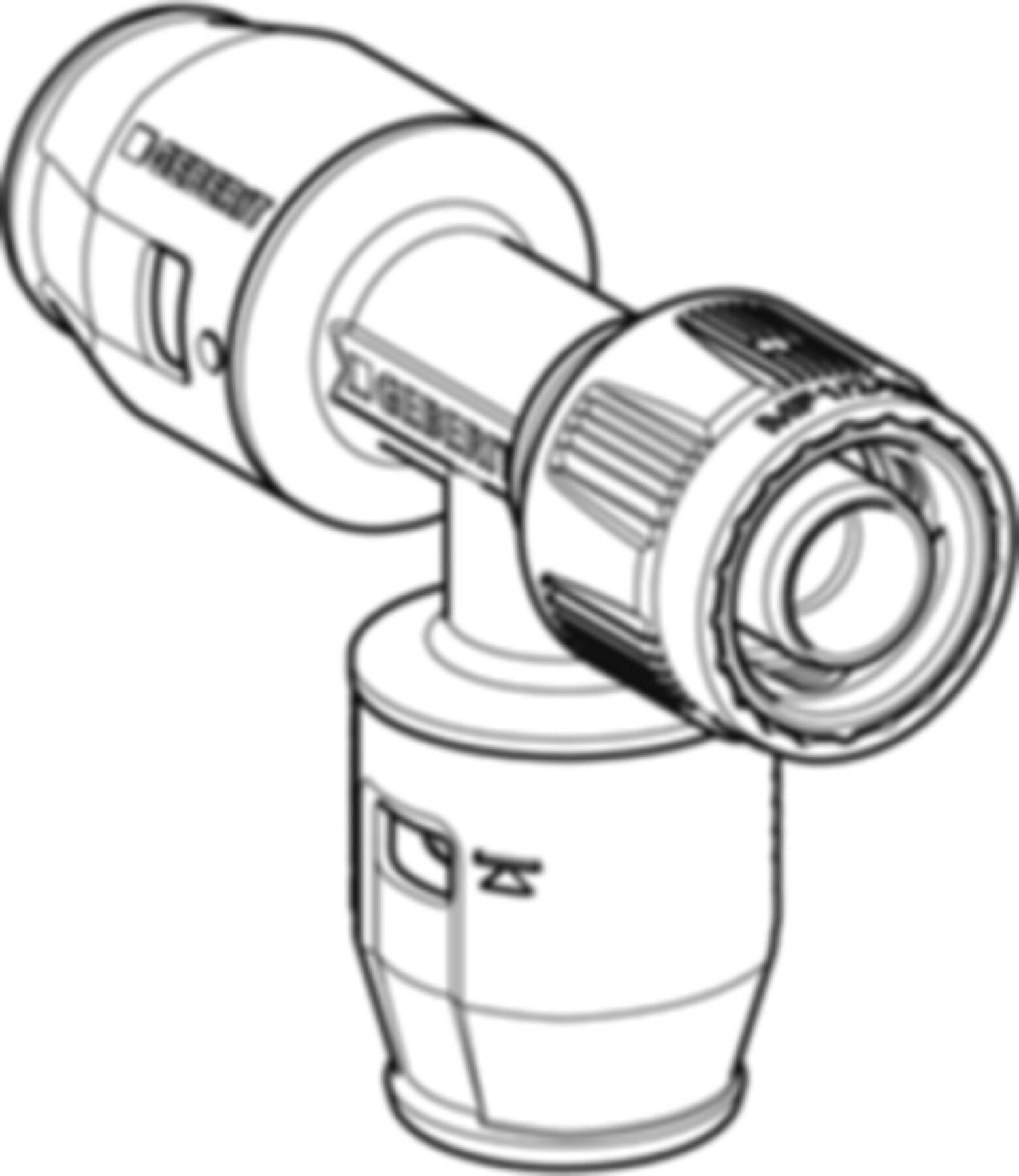 T-Stück 16mm-16mm-1/2" 650.503.00.1 mit MasterFix - Geberit-Push Fit-Formstücke
