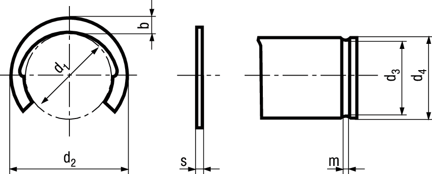 Halbmondringe f Wellen Benzing SS BN831 3 - Bossard Schrauben