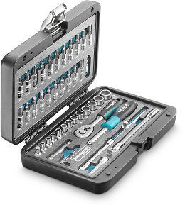 TECHNOCRAFT Steckschlüssel-Satz "SILVERLINE" 47-tlg., 1/4", 4-14mm - Steck- und Drehmomentschlüssel