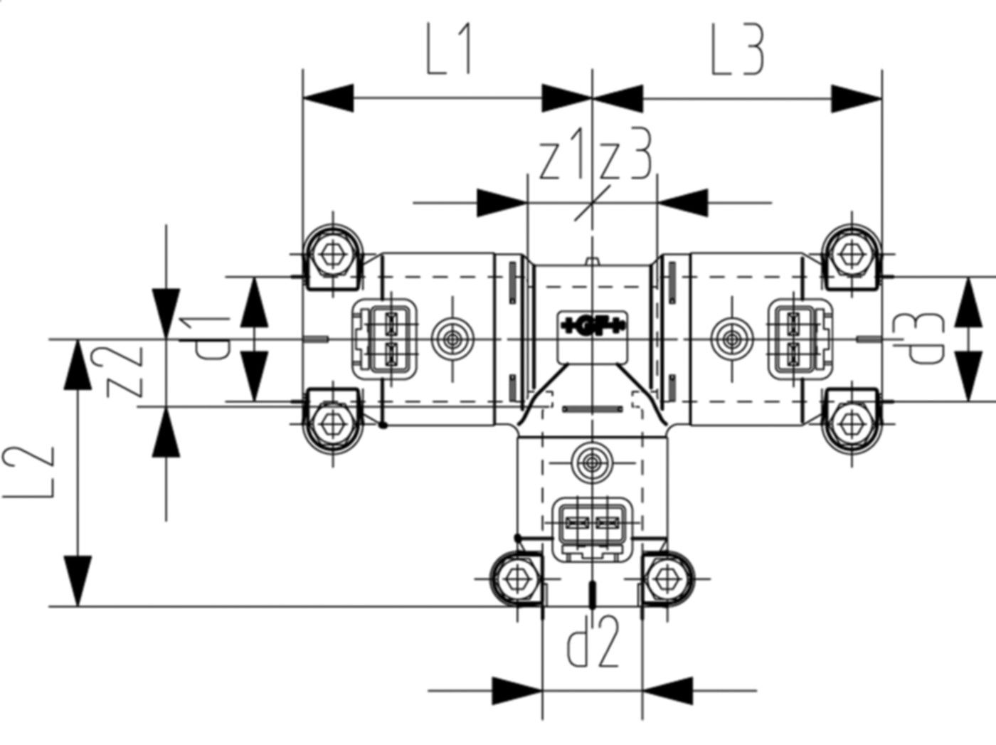T-Stück 90° red. 25-20-25mm 6205 761 069 252 - GF Instaflex-HWS-Schweisssystem