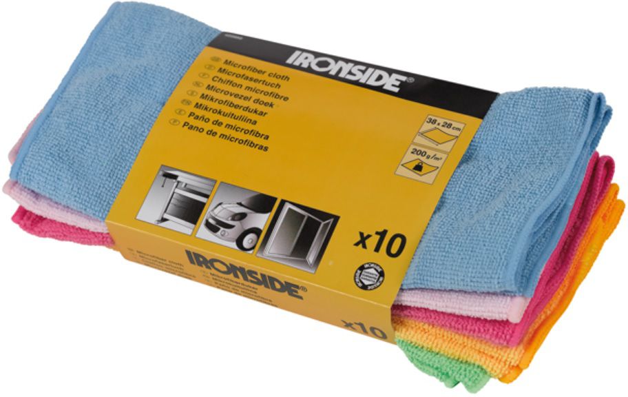 Mikrofasertücher 10 Stk. Set 4 farbig, 38x28cm - Reinigung