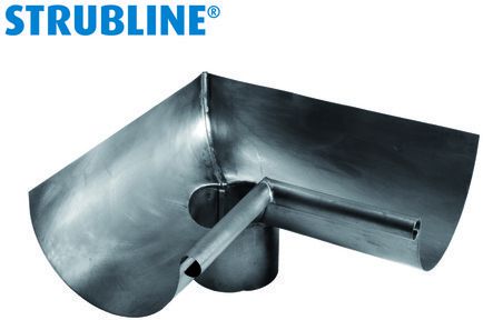 Rinnenwinkel innere 250/ 75 mm 147 mit Stutzen "Strubline" - Cr-Ni Spenglereihalbfabrikate