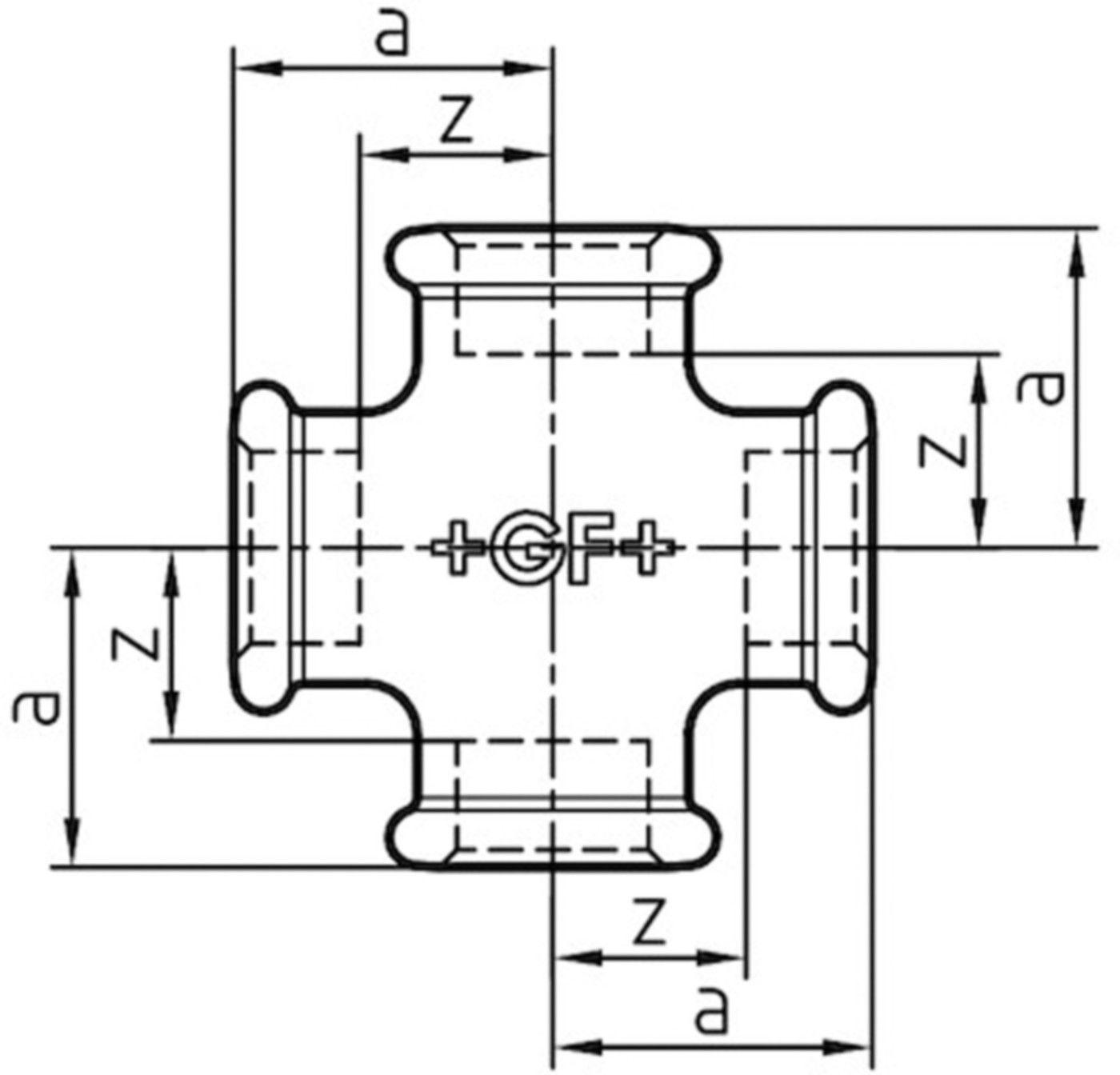 Kreuz 180 V 3" 770 180 211 - GF verz. Tempergussfittings