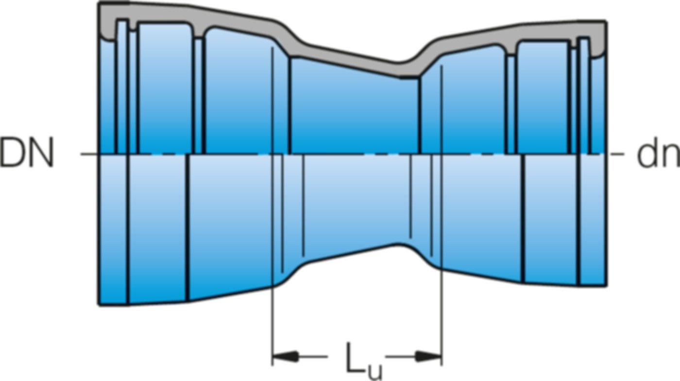 Muffe-Muffe-Reduktion MMR DN 125/80 - Frischhut Steckmuffenformstücke