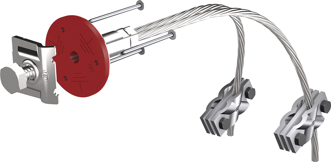 Anschliessgarnitur 600mm Inox 6-22/30x3 AF 280.095.037 / FE 73 Stahlseil verz. - AF Blitzschutz-Erdungszubehör