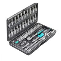 TECHNOCRAFT Steckschlüsselsatz, 46-tlg. 1/4", im Kunststoffkoffer - Steck- und Drehmomentschlüssel