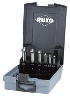 Ruko Kegelsenker-Satz, 6-tlg. Ø6.3, 8.3, 10.4, 16.5, 20.5mm, HSS, ABS-Box - Bohren