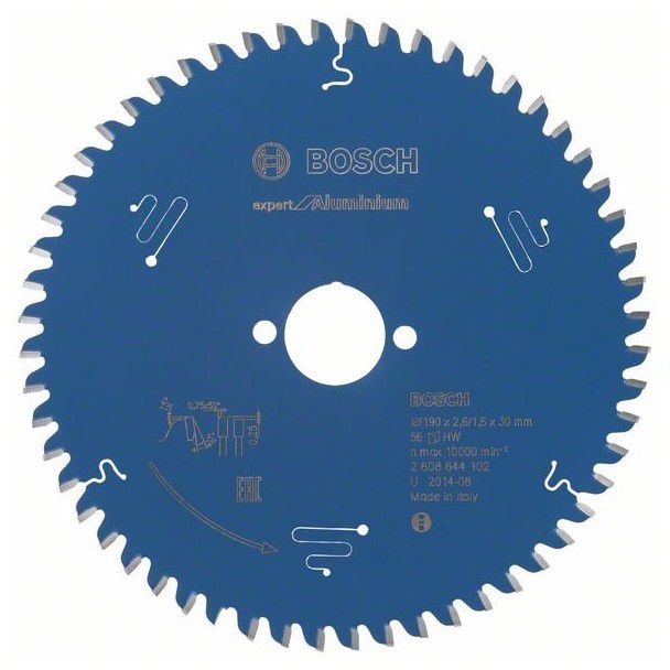 Kreissägeblatt für Laminat 190X30X2.6 2 608 644 135 56t - Bosch Maschinenzubehör