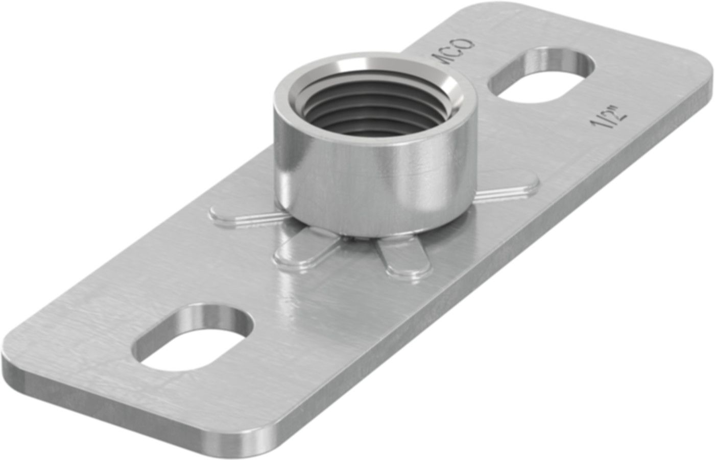 Grundplatten verz. 2-Loch AG 1/2" / IG M 10 120 x 40 mm 39442 - Rohrschellen-Zubehör