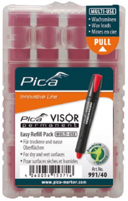 Pica Ersatzminen-Set Visor gelb, wasserfest, Pack à 4 Stk - Auszeichnen