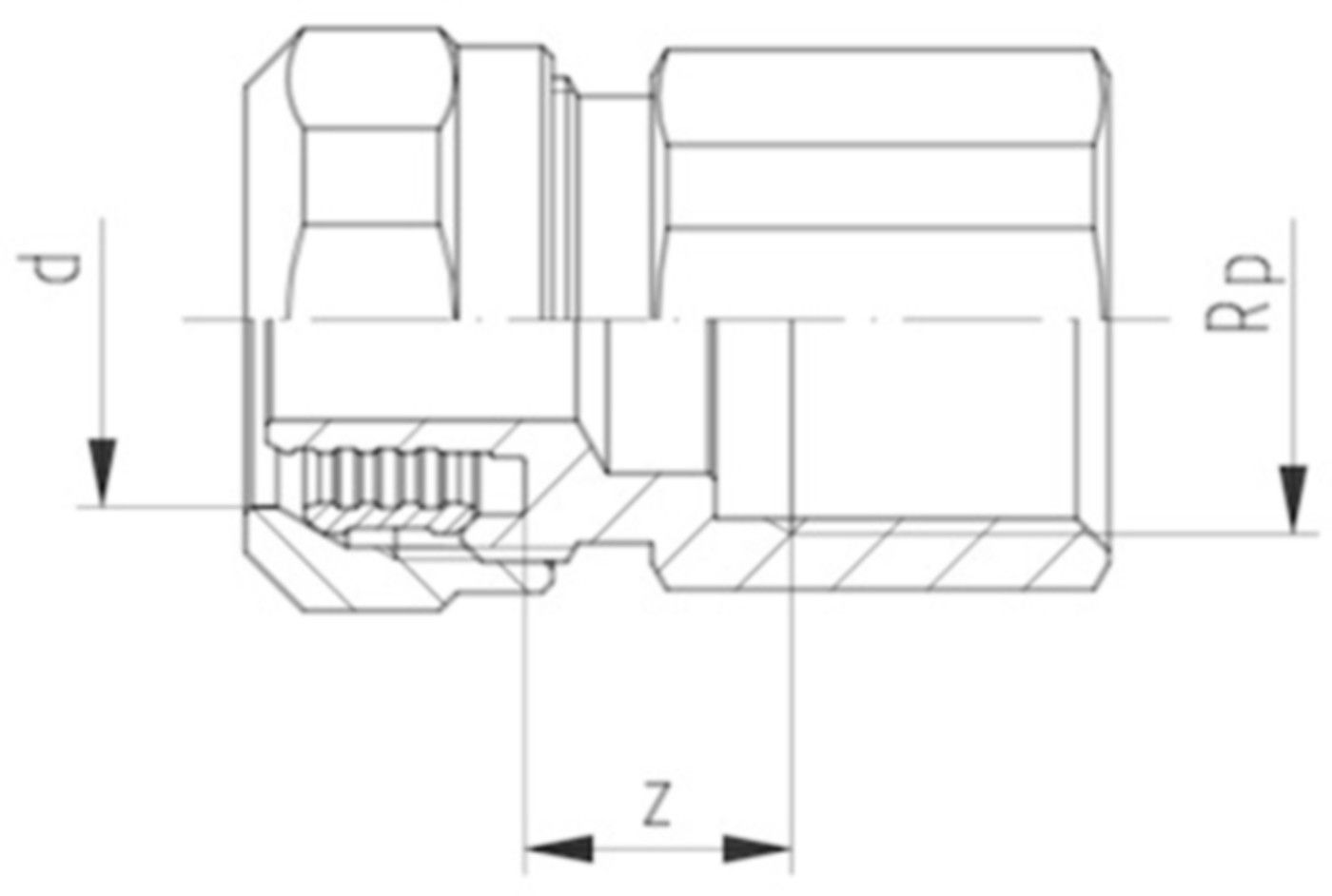 Übergang mit IG 25- 3/4" 3301 760 857 023 (760 856 231) - GF Instaflex-Klemmprogramm