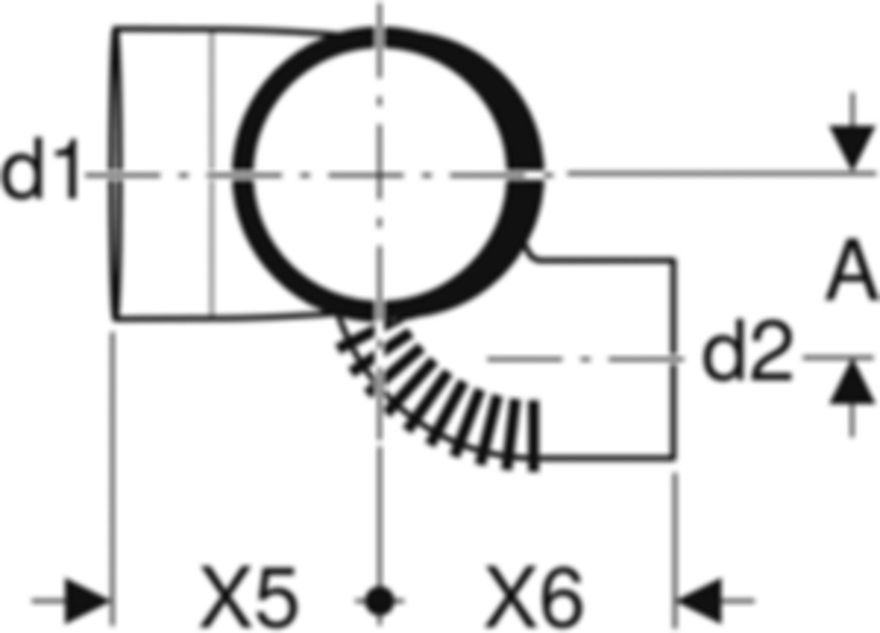 Doppelabzweig 180° versetzt links 88.5° d 110/ 90mm 310.872.14.1 - Geberit-PE-Silent-Formstücke