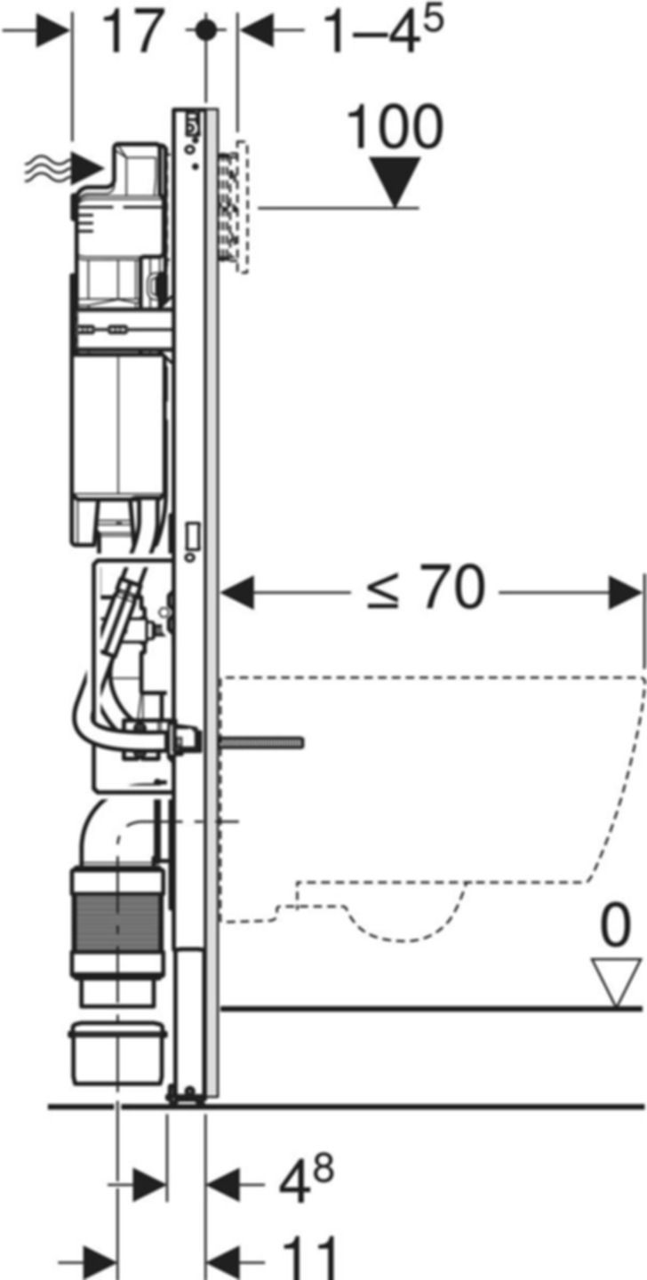 Wand-WC-Element Sigma 111.396.00.6 Typ 112 UP320 Baubreite 42.5 cm - Geberit-Duofix