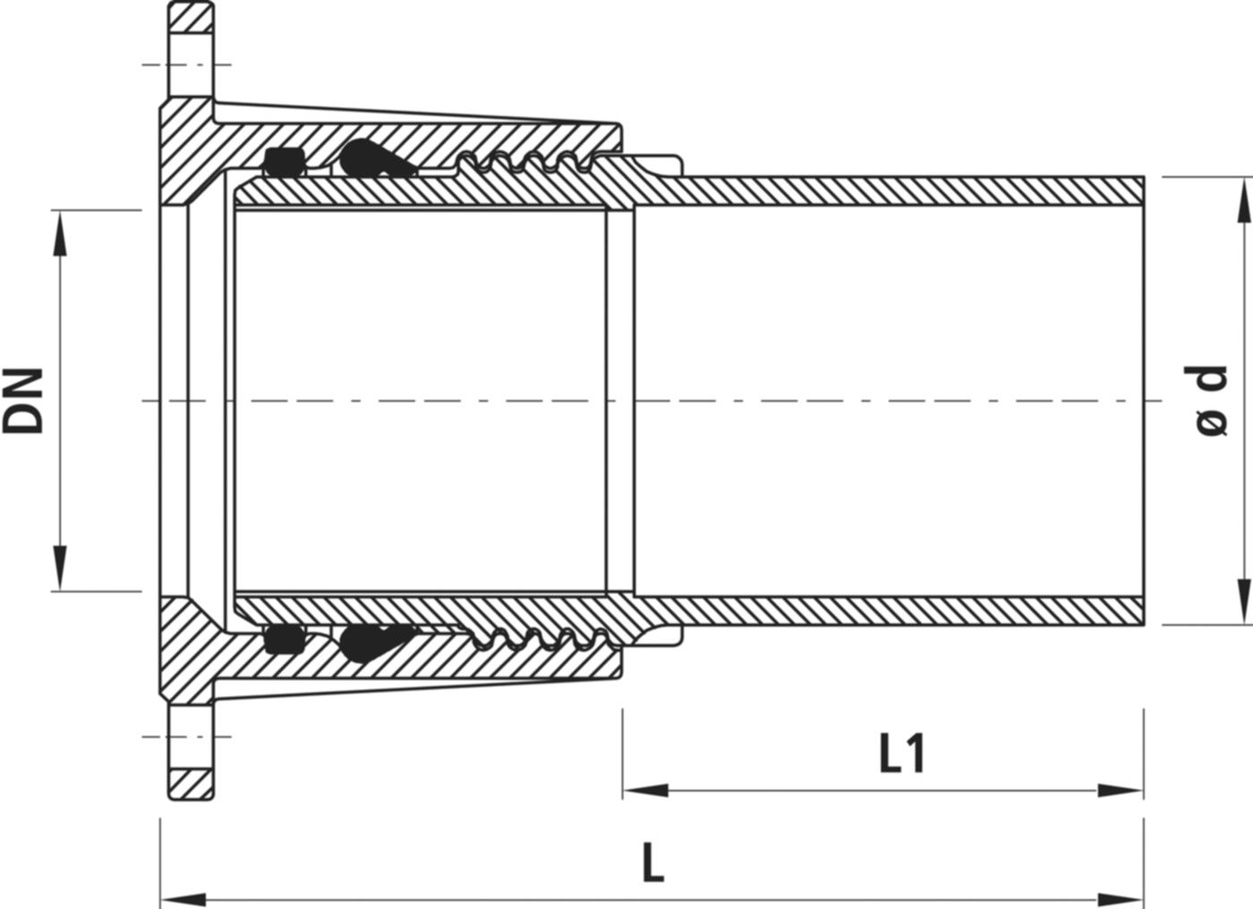 Flansch mit PE-Einschweissende 3100 DN 150 / d 160mm - Hawle Armaturen