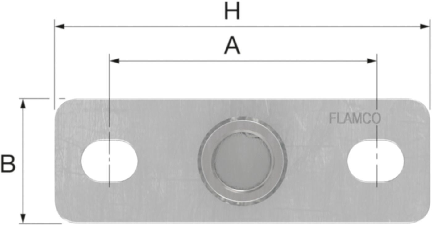 Grundplatten verz. 2-Loch rundgeschw. 1" 120 x 40 mm 39439 - Rohrschellen-Zubehör