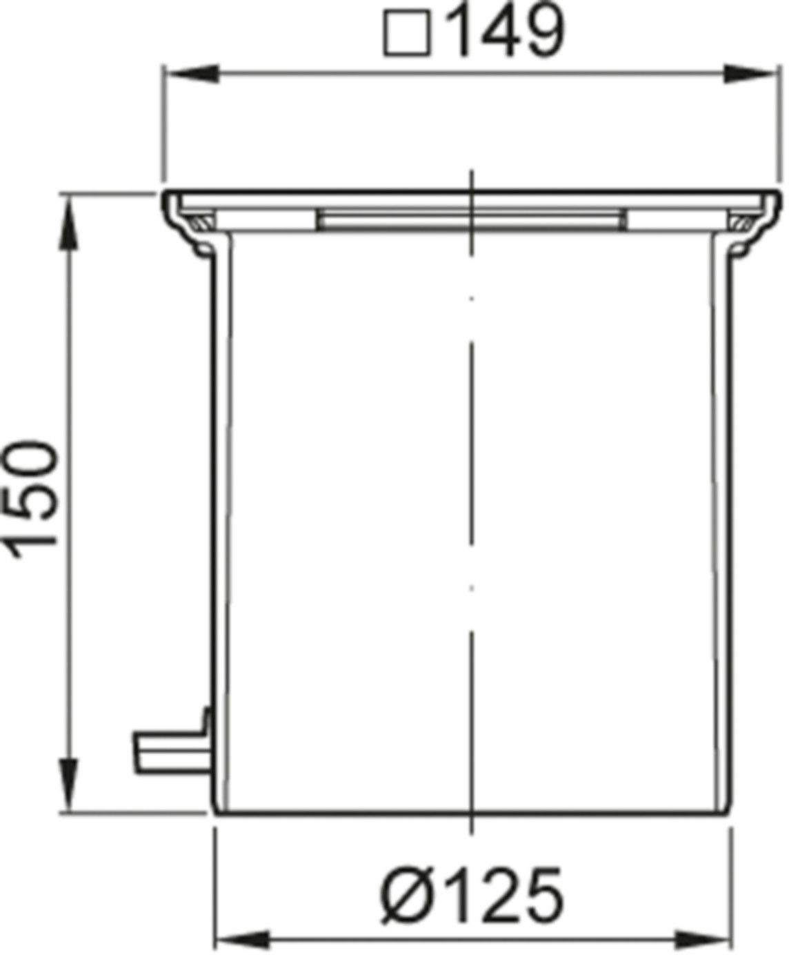 Aufsatzstück PE 149 x 149 mm DN 70/80 ohne Rost (140x140 mm) 5141.43.00 - ACO Passavant Entwässerungstechnik