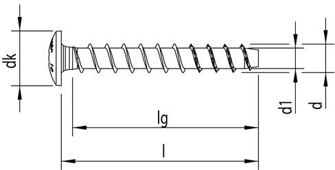 MULTI-MONTI Betonschrauben, MMS-PLUS-MS Flachrund T30, blau verz., Ø 7.5 x 60mm - Beton- und Maurerschrauben