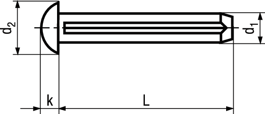 Halbrundkerbnägel KN 4 INOX A2 BN688 DIN1476 2x5 - Bossard Schrauben