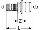 Verteiler-Steckübergang 653.444.00.1 28mm-32mm auf Mepla - Geberit-Push Fit-Formstücke