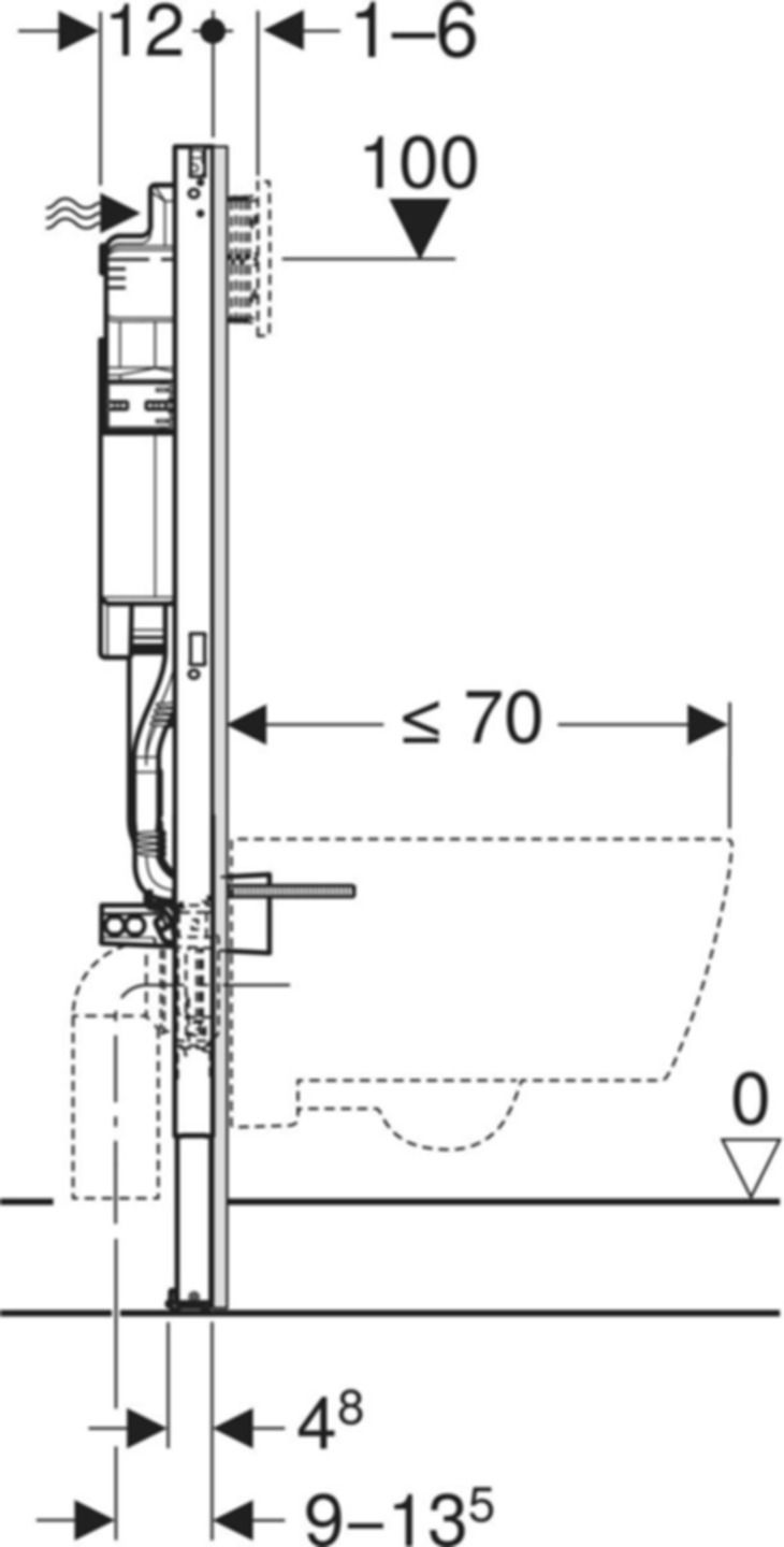 Wand-WC-Element Sigma 111.919.00.6 Typ 112 Elektro-und Kommunikationsanschl. - Geberit-Duofix