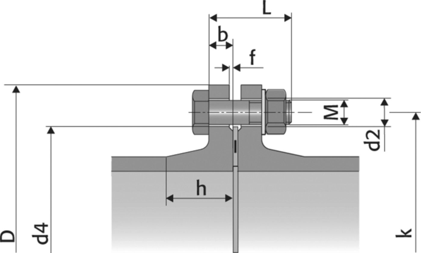 Flanschverbindung rostfrei, Stahl/Stahl für Wasser, PN 10/16 DN 50 - Flanschenverbindung V2A