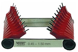 VOGEL Düsenlehre 20 Blatt, 0.45 - 1.50mm, 0.05mm Schritte - Kontrollieren