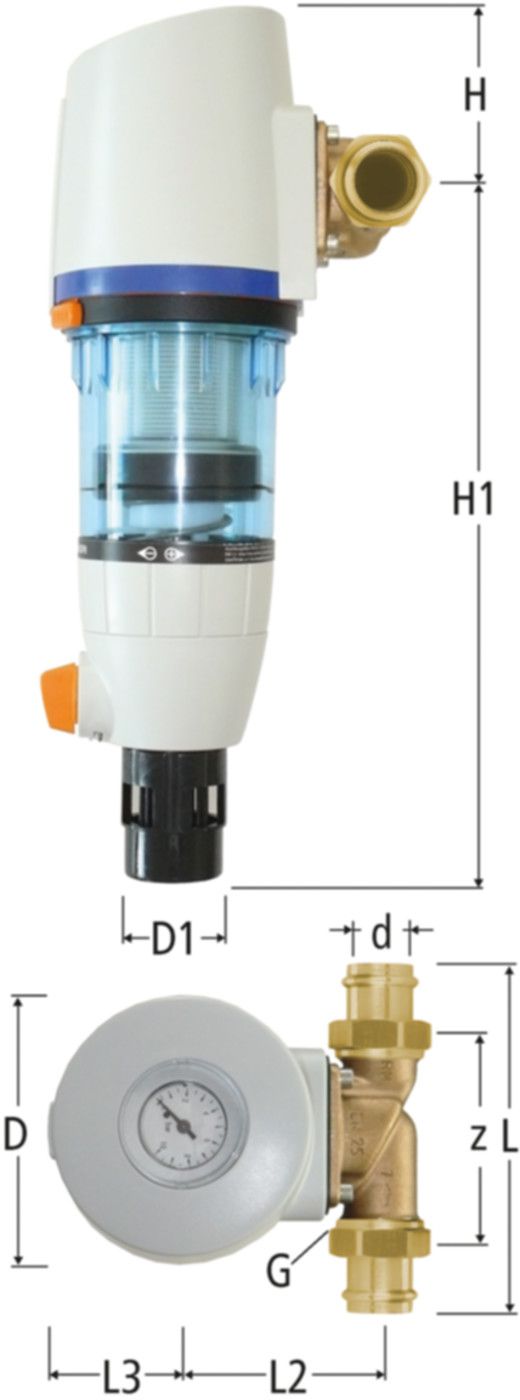 Aquapro Redfil d 28 mm 12102.25 rückspülbar, mit Verschraubungen - Nussbaum Armaturen