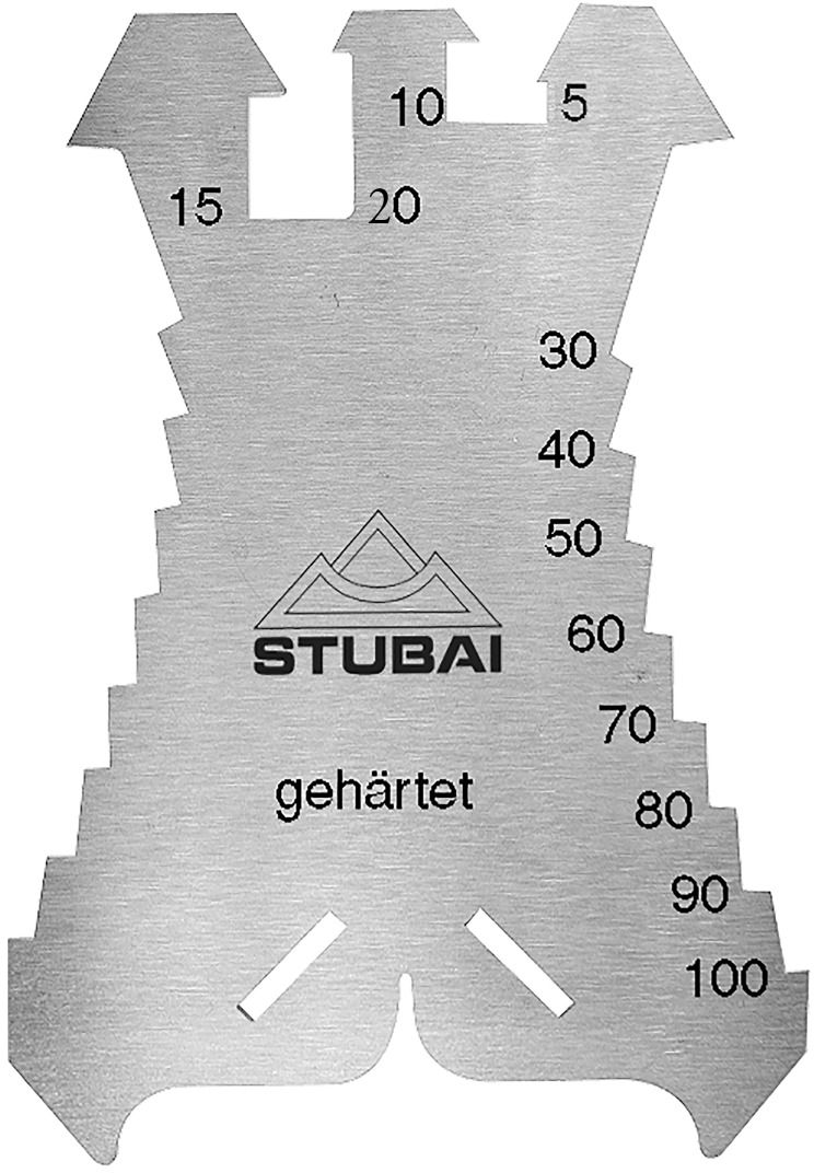 STUBAI Anreissschablone, Inox, gehärtet 5 - 100 mm, L= 140 mm, Org.Nr. 278601 - Spenglerwerkzeuge