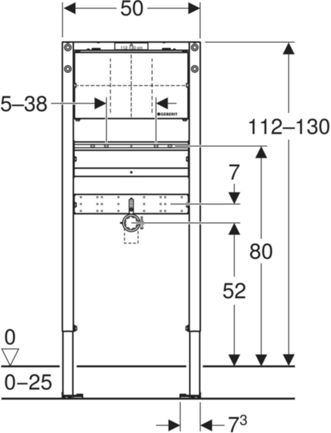 Waschtisch-Element für UP-Wandarmatur 130 cm 111.498.00.2 - Geberit-Duofix