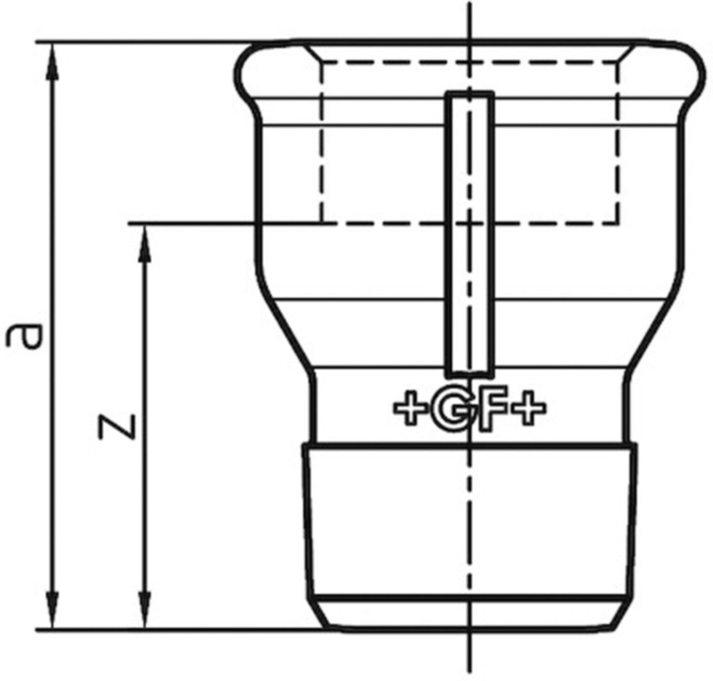 Verlängerung 529a V 3/4" x 48 mm 770 529 205 - GF verz. Tempergussfittings