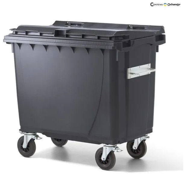 Grosscontainer aus Polyethylen 770l, anthrazit, mit Fussbremse - Container