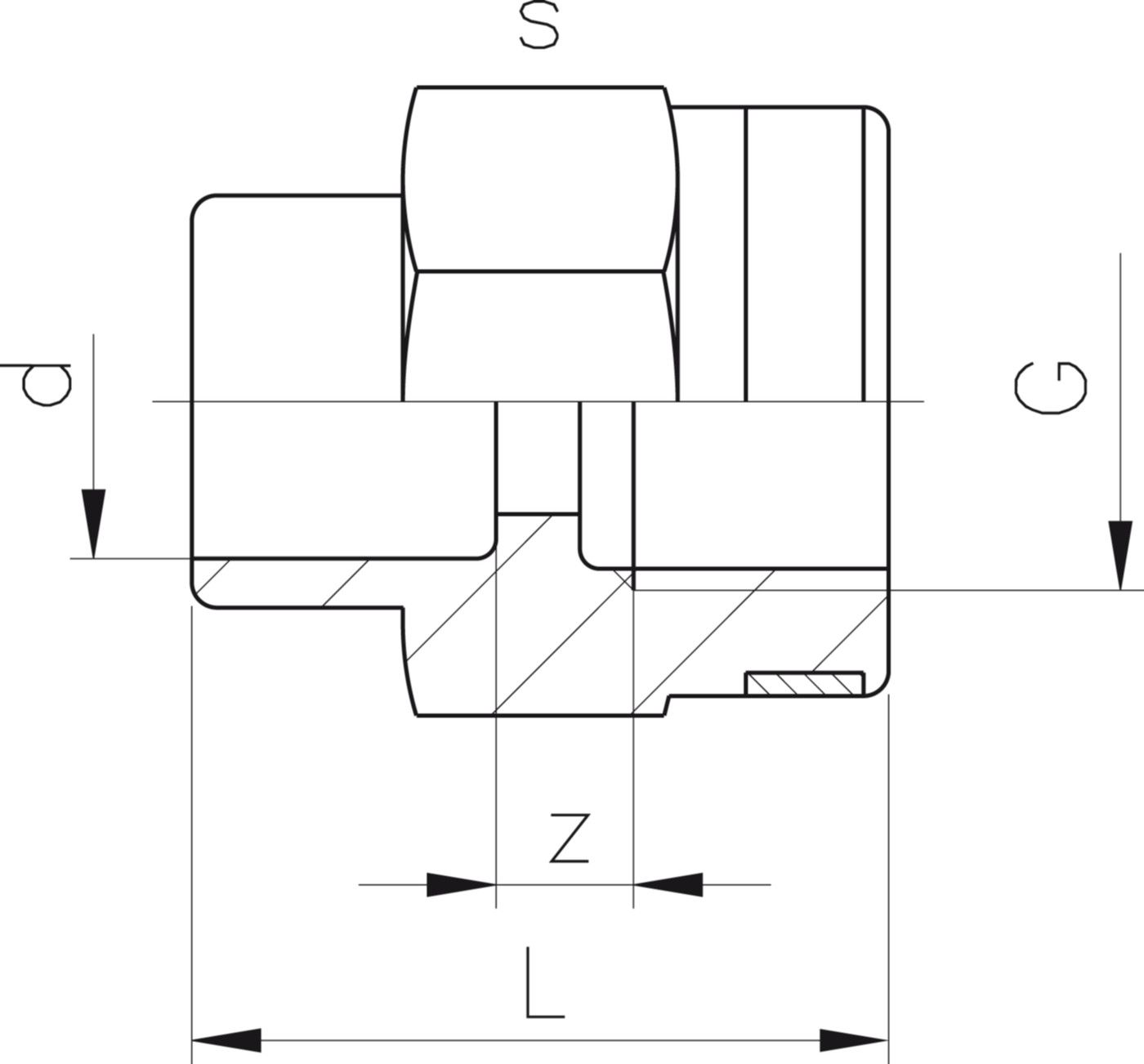 Manometermuffe IG 12 - 1/4" 721 916 204 - GF Hart PVC-U Formstücke