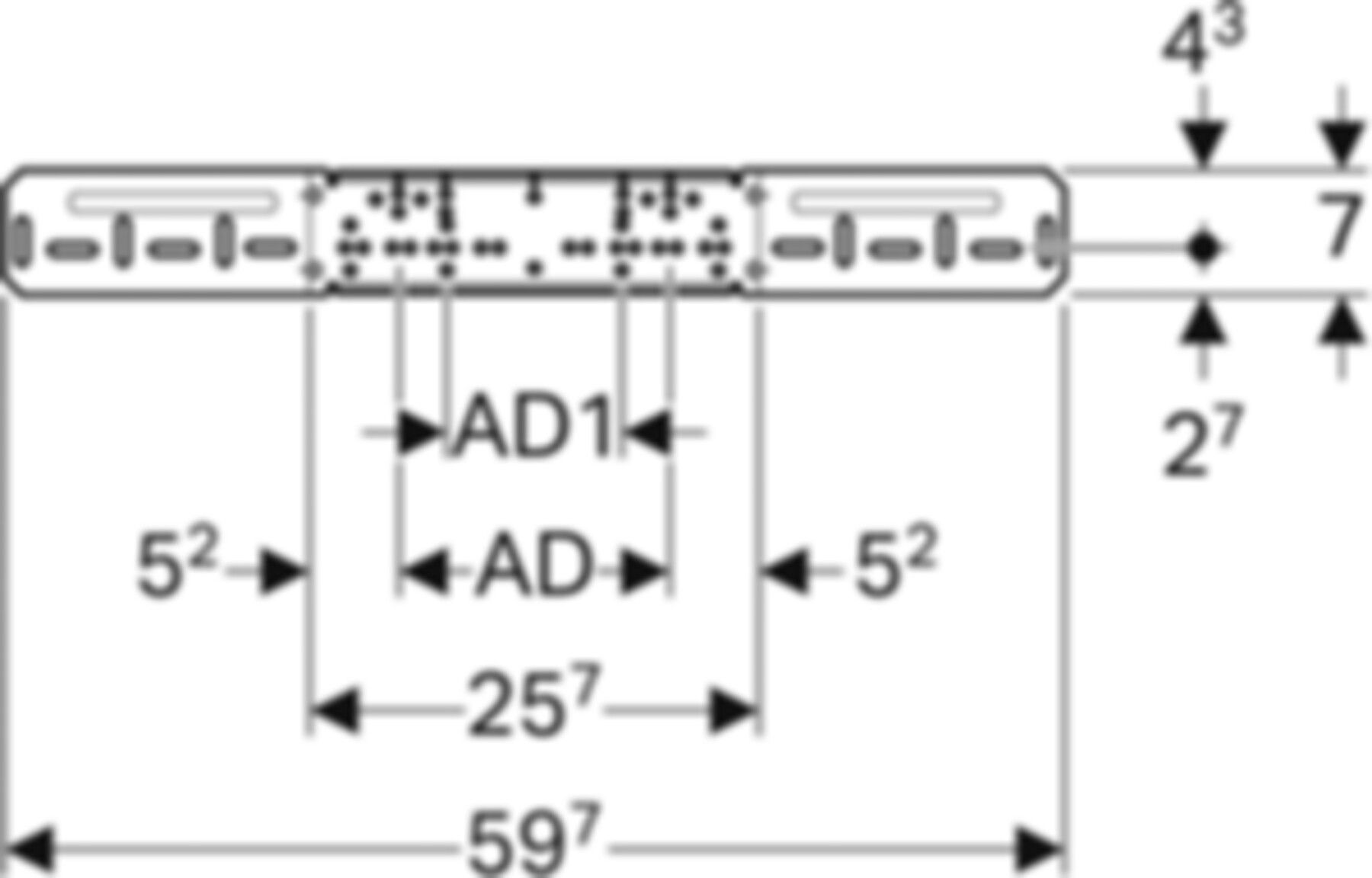 Montageplatte 2fach, abgesetzt 100/153mm 650.732.00.2 - Geberit-Push Fit-Formstücke