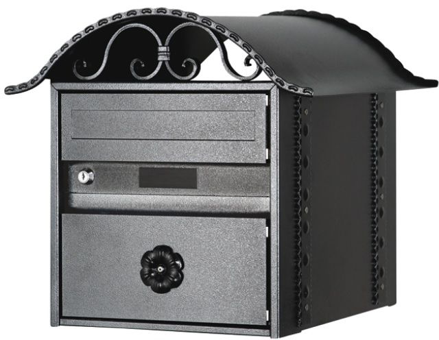 Rustico, BxHxT= 315x310x392mm Alu pulverbeschichtet, schwarz - Briefkasten Huber