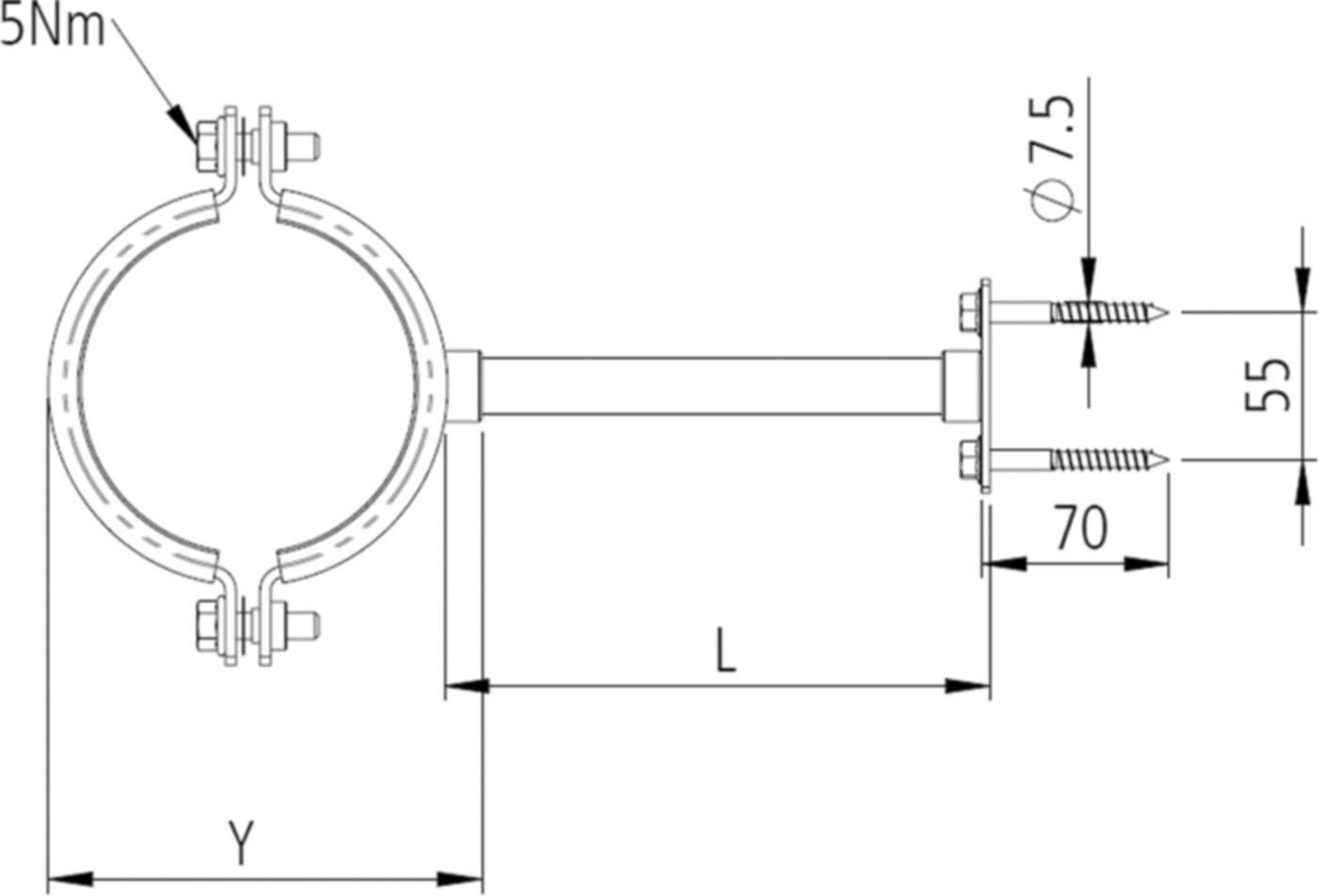 Befestigungsset Vert./Sammler GEROtherm 155 - 160 mm (Save 125) 06.7831 - Haka-Erdwärmetechnik