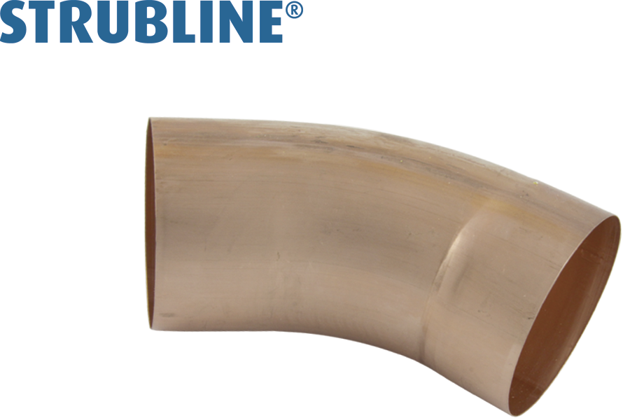 Ablaufrohrbogen gezogen 40° 100 mm 212 "Strubline" - Kupfer Spenglereihalbfabrikate
