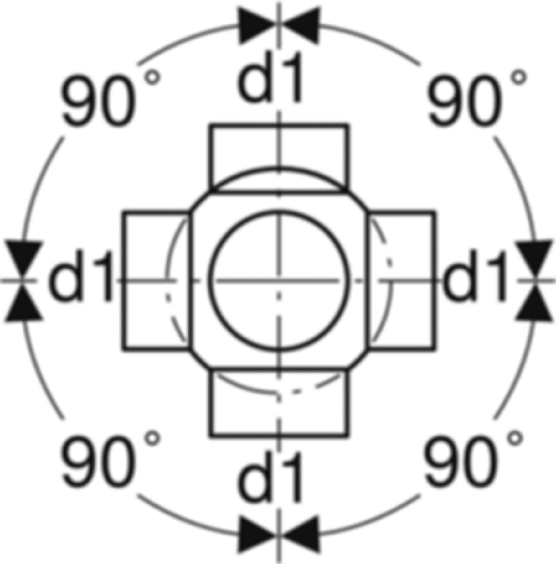 Mehrfach-Abzweig 4-teilig 90° d 63/ 63mm 364.610.16.1 - Geberit-PE-Formstücke