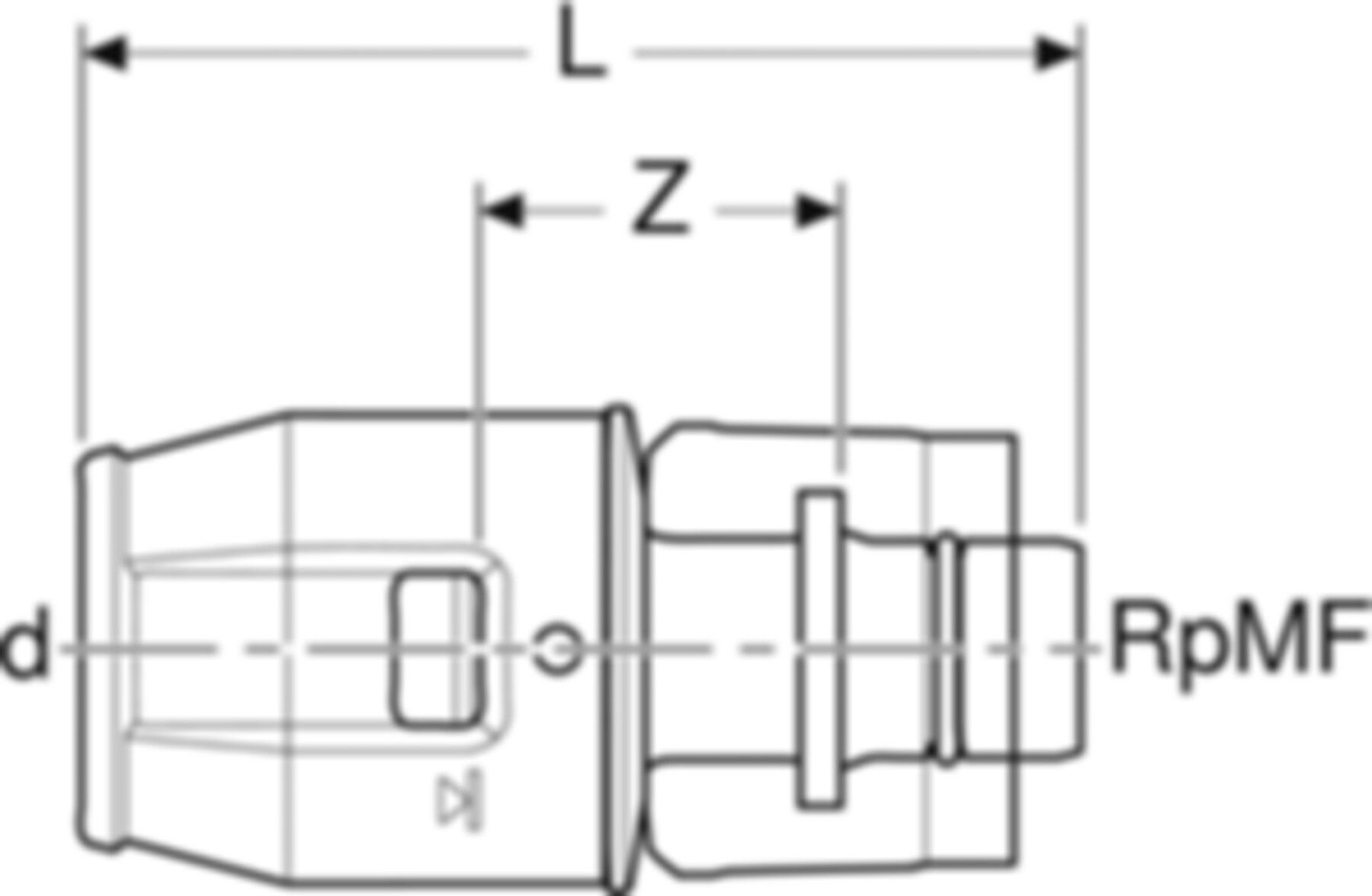 Übergang 16mm-1/2" 650.501.00.1 mit MasterFix - Geberit-Push Fit-Formstücke