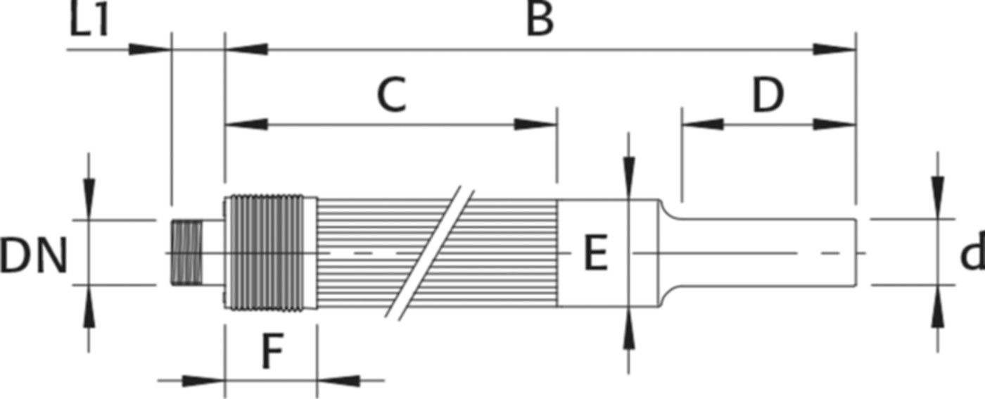 RMA Hauseinführung für Gas PN 5 Typ B, gerade d 40mm - 1 1/4" AG - Wild Gebäudeeinführung