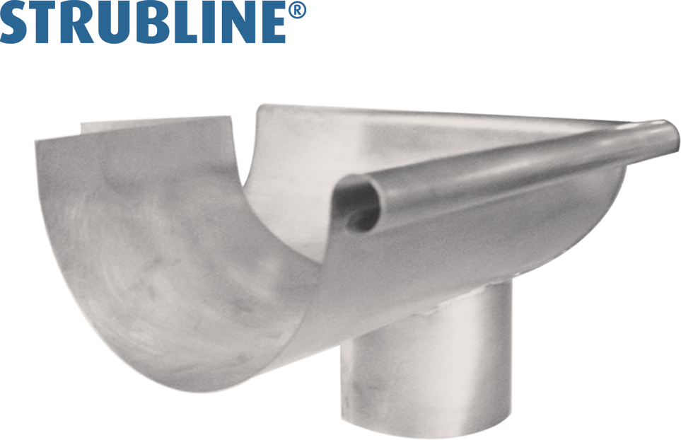 Rinnenwinkel äussere 330/ 100 mm 146 mit Stutzen "Strubline" - Zink Spenglereihalbfabrikate