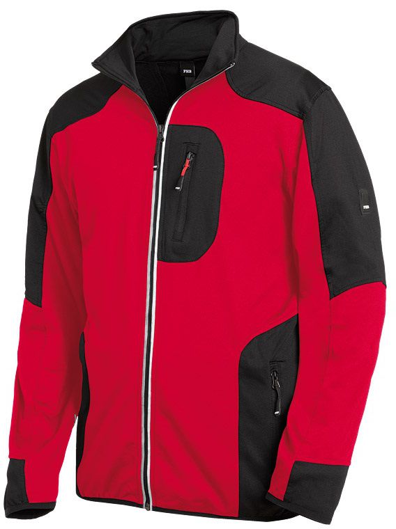 FHB RALF Jersey-Fleece-Jacke rot-schwarz Gr. M - Textilien
