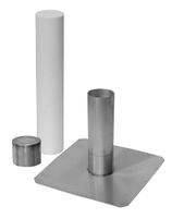 Kontrollstutzen rund DN125 mm, Höhe 400 mm mit Deckel und Isolationskern, Tablett 425x425mm - Cr-Ni Spenglereihalbfabrikate