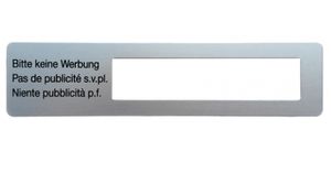 Schild "Bitte k. Werbung" SB - Briefkasten Huber