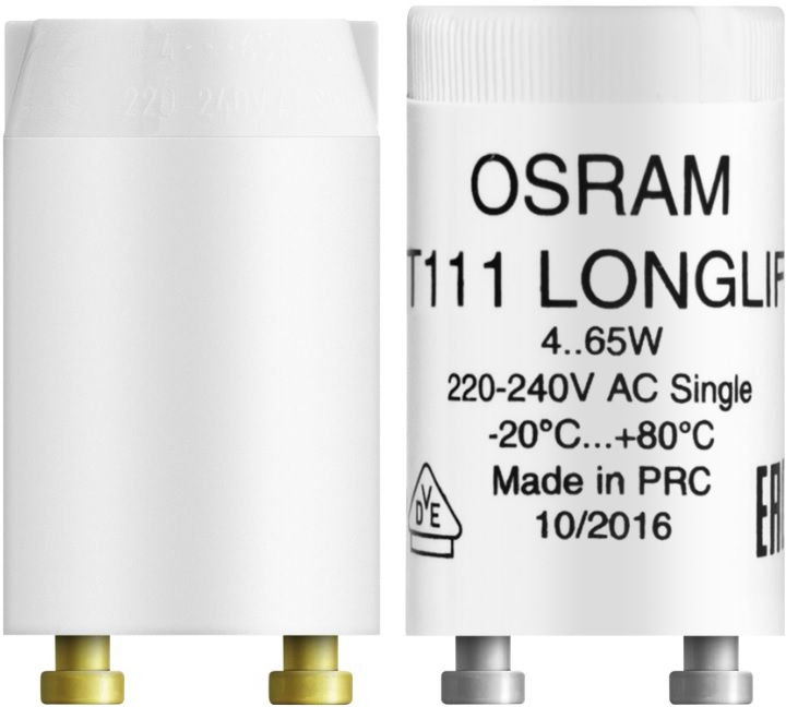 OSRAM Starter, zu Leuchtstofflampen 4-65 Watt, L= 40.3mm, Ø 21.5mm, 2 Stk. - Lampen, Leuchten