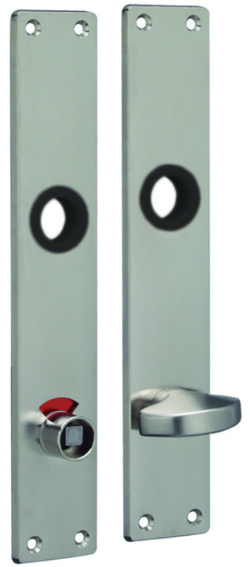 MEGA Langschilder 36.440, WC-rot / grün 200/35/4mm, 16mm, Zink matt vernickelt - Tür- und Sichtbeschläge