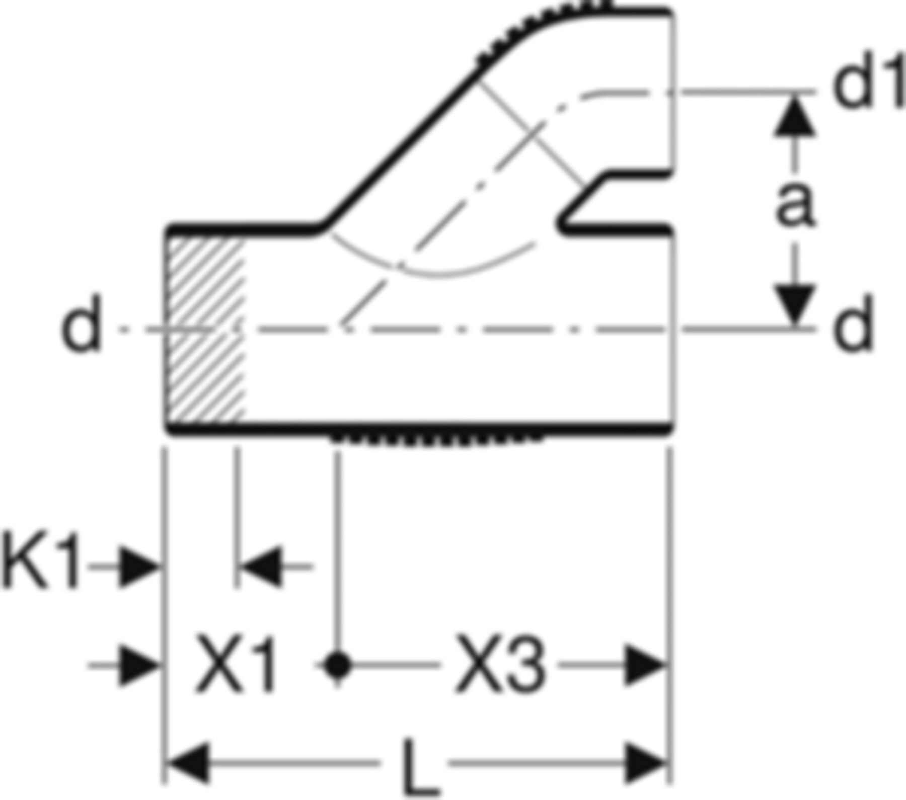 Parallelabzweig d 90/ 90mm 308.081.14.1 - Geberit-PE-Silent-Formstücke