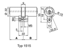KABA 8 Doppelzylinder Typ M1515 42.5/42.5, mit 3 Schlüssel - Kaba 8, Lagerprodukt