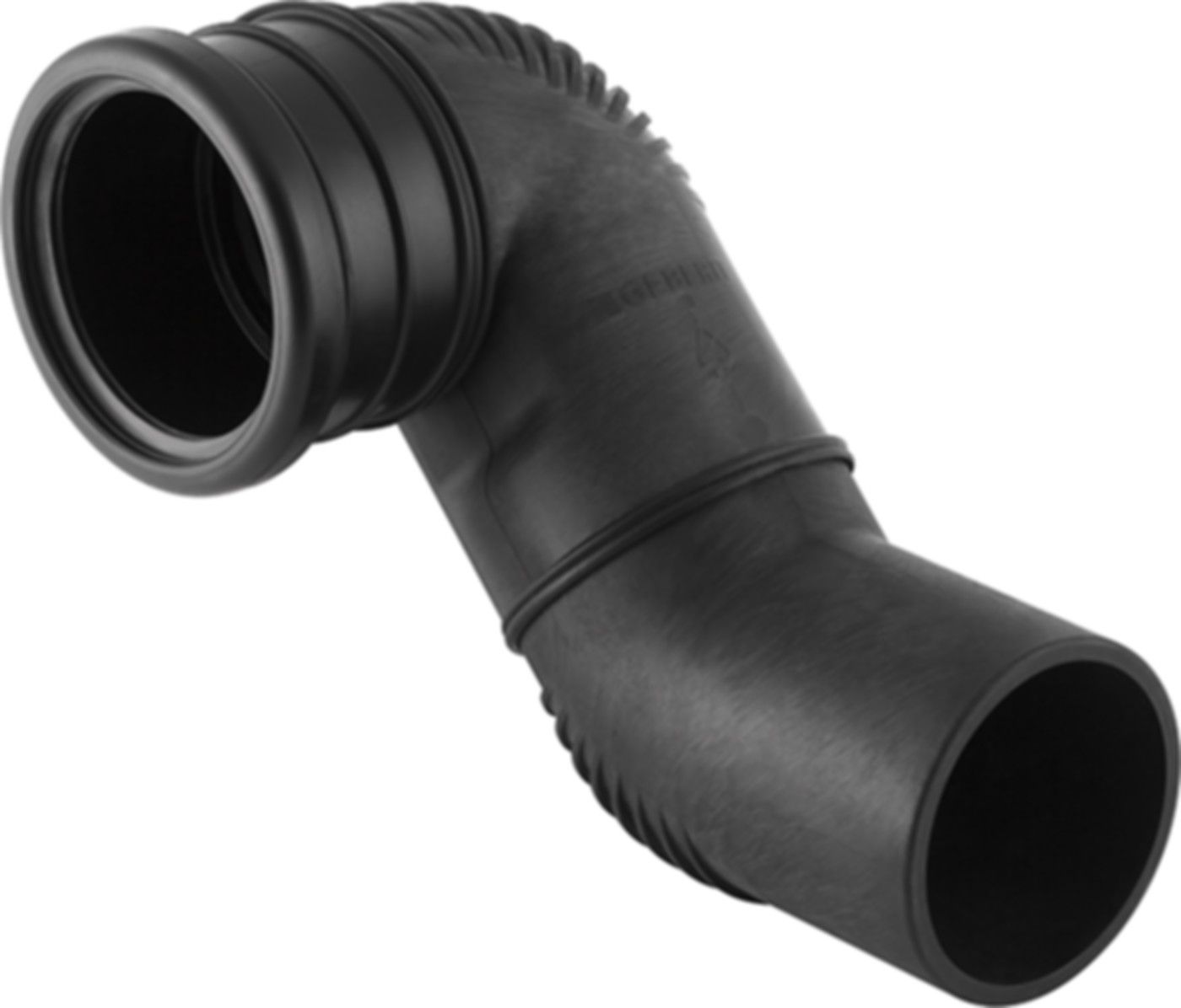 Wandklosett Bogen 90° links abgekröpft 308.006.14.1 d 90mm - Geberit-PE-Silent-Formstücke