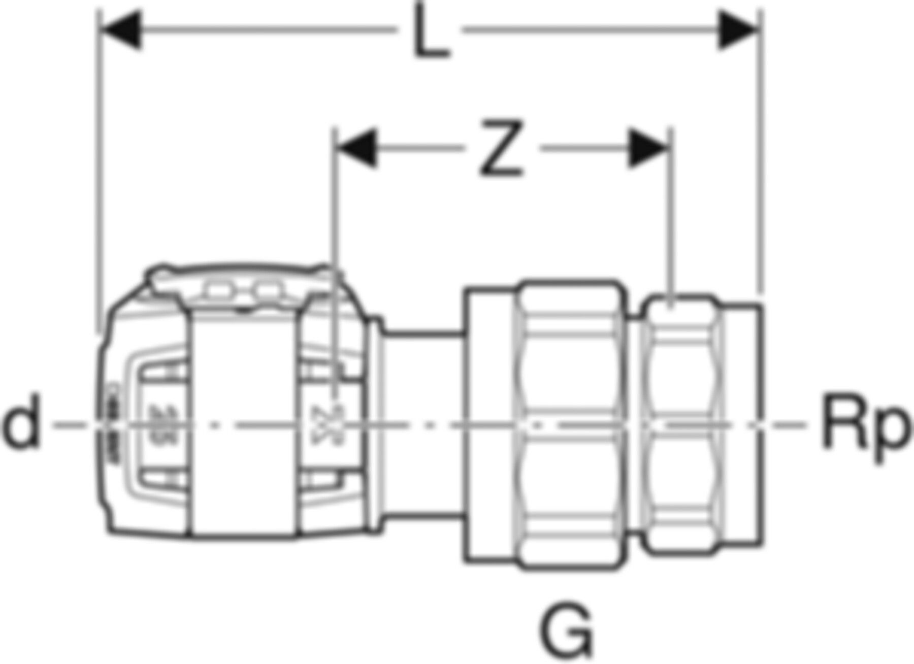 Übergangsverschraubung m/IG 25mm- 3/4" 620.602.00.1 - Geberit FlowFit-Rohre/Formstücke