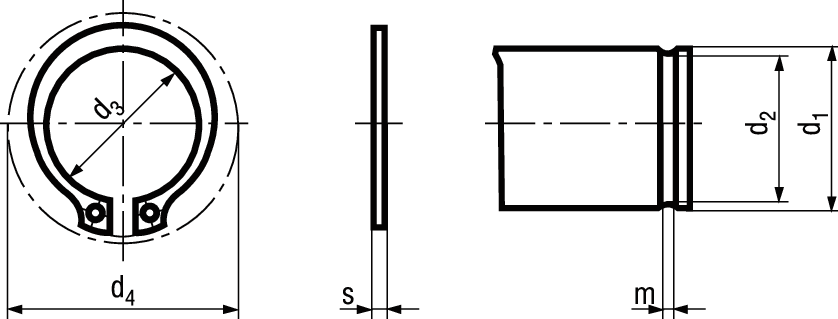 Sich-Ringe f Wellen schwere Ausf St BN821 DIN471 35x2,5 - Bossard Schrauben